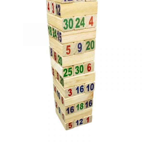 How to play numbered jenga with 4 dice, stack high