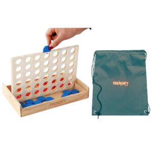 Trendify Mini Connect 4 Wooden Game with bag